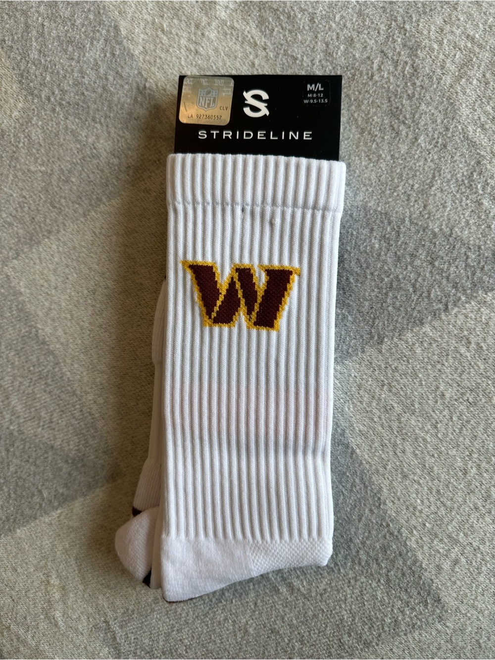 Strideline Washington Commanders premium knit Crew Socks- Men's M/L
